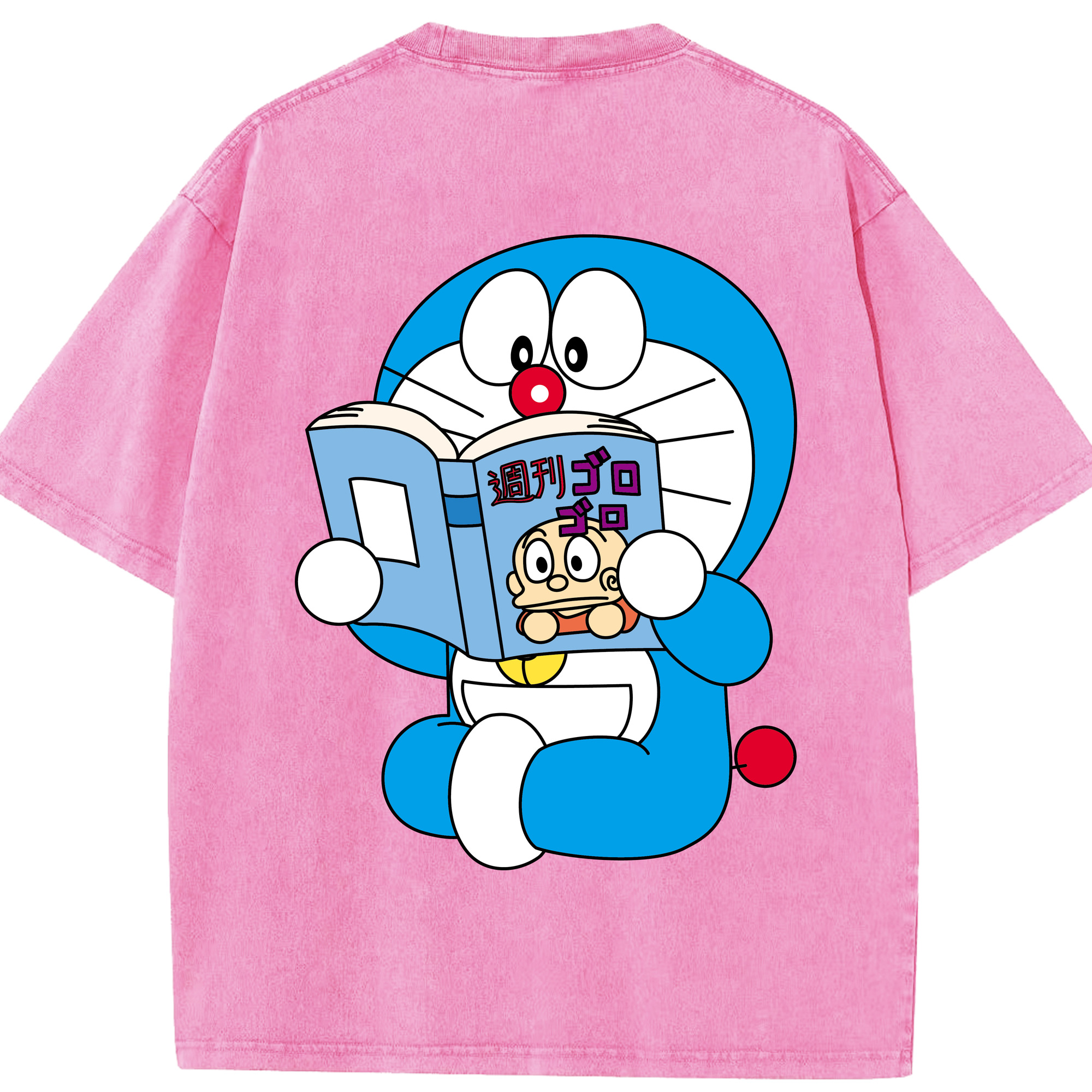 （画像用） ドラえもん Doraemon 綿100% ヴィンテージ風 半袖Tシャツ（背面プリント）